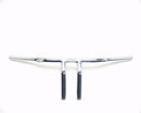 The Ventura Cruiser Bars - 1 & 1/4" feature a chrome V-shaped handlebar with two mounting points at the base and a sleek, shiny finish set against a plain white background.