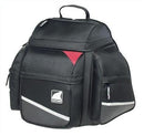 The Aero-Spada VIII from Ventura is a black and red backpack made of ballistic fabric, featuring a top handle. It includes reflective safety material, a front pocket logo, and multiple zippered compartments for organized storage.
