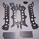 Close-up of the Radiator Frame by Emperor Racing, featuring metal and plastic components with hoses and a side tank. The metal sports an "Emperor Racing" logo.
