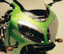 A Ventura Light-Guards motorcycle is shown from the front, featuring a green, sleek aerodynamic design with a large windshield, dual headlamps, and side mirrors.