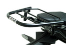 The Ventura EVO-12 Bike-Pack Kit for Kawasaki Z H2 SE (20 - >) includes a sleek black EVO-12 pack, an adaptable Evo-Rack for rear mounting, and a black L-bracket with installation screws.