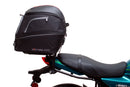 The image features the Ventura Kawasaki Z 650 RS (22 - >) Bike-Pack Kit, showcasing three essential components: a sleek black pack, an Adjustable Pack-Rack mounted on a bike frame, and an L-Bracket with screws, all labeled as a generic image.