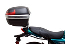 The image features the Ventura Kawasaki Z 650 RS (22 - >) Bike-Pack Kit, showcasing three essential components: a sleek black pack, an Adjustable Pack-Rack mounted on a bike frame, and an L-Bracket with screws, all labeled as a generic image.
