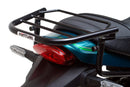 The image features the Ventura Kawasaki Z 650 RS (22 - >) Bike-Pack Kit, showcasing three essential components: a sleek black pack, an Adjustable Pack-Rack mounted on a bike frame, and an L-Bracket with screws, all labeled as a generic image.