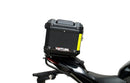 Ventura EVO-12 Bike-Pack Kit for Kawasaki Z 500 and Ninja 500 (all models, '24 onwards) includes a black EVO-12 PACK, metal Adjustable Pack-Rack (EVO-RACK), and metal L-Bracket supports with hardware shown in a generic image.