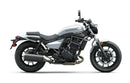 Ventura EVO-12 Bike-Pack Kit for Kawasaki Eliminator 500, 500SE (24->) includes a black EVO-12 pack, an Adjustable Pack-Rack (EVO-Rack) mounted on the bike, and a labeled black L-Bracket with screws.