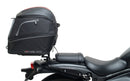 Ventura EVO-12 Bike-Pack Kit for Kawasaki Eliminator 500, 500SE (24->) includes a black EVO-12 pack, an Adjustable Pack-Rack (EVO-Rack) mounted on the bike, and a labeled black L-Bracket with screws.
