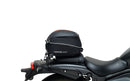 Ventura EVO-12 Bike-Pack Kit for Kawasaki Eliminator 500, 500SE (24->) includes a black EVO-12 pack, an Adjustable Pack-Rack (EVO-Rack) mounted on the bike, and a labeled black L-Bracket with screws.