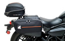 Ventura EVO-12 Bike-Pack Kit for Kawasaki Eliminator 500, 500SE (24->) includes a black EVO-12 pack, an Adjustable Pack-Rack (EVO-Rack) mounted on the bike, and a labeled black L-Bracket with screws.