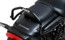 Ventura EVO-12 Bike-Pack Kit for Kawasaki Eliminator 500, 500SE (24->) includes a black EVO-12 pack, an Adjustable Pack-Rack (EVO-Rack) mounted on the bike, and a labeled black L-Bracket with screws.
