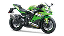 The Ventura EVO-12 Bike-Pack Kit for Kawasaki Ninja ZX-4RR, ZX-4R (25 - >) includes a black bike pack, rear Evo-Rack, sturdy metal L-Bracket with screws—all clearly labeled on a white background.