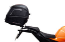 Image showing the Ventura EVO-12 Bike-Pack Kit for KTM 1390 Super Duke R (24->) with EVO-12 soft black bag, Evo-Rack metal luggage rack, and L-Bracket with screws (generic image). Fits Adjustable Pack-Rack systems.