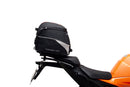 Image showing the Ventura EVO-12 Bike-Pack Kit for KTM 1390 Super Duke R (24->) with EVO-12 soft black bag, Evo-Rack metal luggage rack, and L-Bracket with screws (generic image). Fits Adjustable Pack-Rack systems.