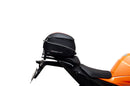 Image showing the Ventura EVO-12 Bike-Pack Kit for KTM 1390 Super Duke R (24->) with EVO-12 soft black bag, Evo-Rack metal luggage rack, and L-Bracket with screws (generic image). Fits Adjustable Pack-Rack systems.