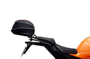 Image showing the Ventura EVO-12 Bike-Pack Kit for KTM 1390 Super Duke R (24->) with EVO-12 soft black bag, Evo-Rack metal luggage rack, and L-Bracket with screws (generic image). Fits Adjustable Pack-Rack systems.