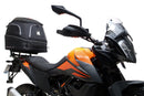 The image showcases a Ventura EVO-12 Bike-Pack Kit for the KTM 390 Adventure (2020 - >), including a black "EVO-12 PACK," an adaptable "Evo-Rack" metal rack, and an "L-BRACKET" with screws, blending practicality and style for any biking adventure.