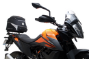 The image showcases a Ventura EVO-12 Bike-Pack Kit for the KTM 390 Adventure (2020 - >), including a black "EVO-12 PACK," an adaptable "Evo-Rack" metal rack, and an "L-BRACKET" with screws, blending practicality and style for any biking adventure.