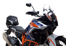 The image features a Ventura EVO-12 Bike-Pack Kit on a KTM 1290 Super Adventure R, S (21 - >) in black, including an adjustable Evo-Rack with an L-Bracket and screws for securing gear.