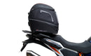 The image features a Ventura EVO-12 Bike-Pack Kit on a KTM 1290 Super Adventure R, S (21 - >) in black, including an adjustable Evo-Rack with an L-Bracket and screws for securing gear.