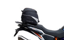 The image features a Ventura EVO-12 Bike-Pack Kit on a KTM 1290 Super Adventure R, S (21 - >) in black, including an adjustable Evo-Rack with an L-Bracket and screws for securing gear.