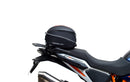 The image features a Ventura EVO-12 Bike-Pack Kit on a KTM 1290 Super Adventure R, S (21 - >) in black, including an adjustable Evo-Rack with an L-Bracket and screws for securing gear.