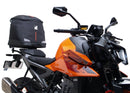 Image showing a Ventura EVO-12 Bike-Pack Kit for KTM 990 Duke (24 - >) with three components: EVO-12 pack bag, Evo-Rack mounted on the motorcycle, and L-brackets with screws. Generic image shown.