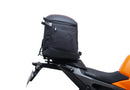 Image showing a Ventura EVO-12 Bike-Pack Kit for KTM 990 Duke (24 - >) with three components: EVO-12 pack bag, Evo-Rack mounted on the motorcycle, and L-brackets with screws. Generic image shown.