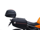 Image showing a Ventura EVO-12 Bike-Pack Kit for KTM 990 Duke (24 - >) with three components: EVO-12 pack bag, Evo-Rack mounted on the motorcycle, and L-brackets with screws. Generic image shown.