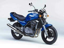 The Ventura EVO-12 Bike-Pack Kit for Kawasaki ER-5 (01-05) includes a stylish black bike pack labeled "EVO-12 PACK," an "EVO-RACK" rear rack, and versatile metal brackets with screws. Its Adjustable Pack-Rack is designed to fit any setup.