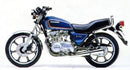 Image of a Ventura EVO-12 Bike-Pack Kit for Kawasaki Z 440 G, featuring three components: an EVO-12 pack, the versatile Adjustable Pack-Rack (EVO-RACK), and a set of L-brackets with screws in a generic presentation.