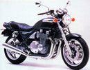Image showcasing the Ventura EVO-12 Bike-Pack Kit, featuring a sleek black EVO-12 pack and Evo-Rack with adjustable Pack-Rack on a Kawasaki ZR 750 C1,C2,C3 Zephyr motorcycle. Also included is an L-Bracket with screws for easy installation.