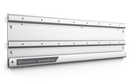 The Husqvarna 40-C80 Charging Rail, in silver and designed for battery chargers with multiple mounting screw holes, is shown against a plain background.
