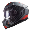 LS2 FF811 Vector II Splitter Helmets - Matte Titanium / Red