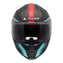 LS2 FF811 Vector II Carbon Grid Helmet - Red / Cyan