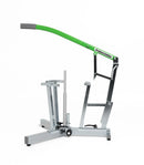 The diagram features the Rabaconda - Lift Kit for Dirt Bike Tyre Changer, which elevates the tool by 8 inches. It contrasts a 20-inch vs. 28-inch working height to highlight enhanced comfort and reduced back strain.