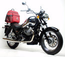 The Ventura Moto Guzzi 1100 California Stone (2003) Bike-Pack Kit features a sleek black EVO-12 pack with logo, an Evo-Rack for secure bike mounting, and an L-bracket with screws for easy assembly.