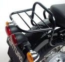 The Ventura Moto Guzzi 1100 California Stone (2003) Bike-Pack Kit features a sleek black EVO-12 pack with logo, an Evo-Rack for secure bike mounting, and an L-bracket with screws for easy assembly.