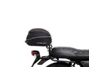The EVO-12 Bike-Pack Kit includes the versatile EVO-Rack and a black EVO-12 Pack with a zippered compartment. It also comes with an L-Bracket and screws for easy installation on your Ventura Moto Guzzi 750 V7 III Milano's Sport-Rack system, ensuring secure storage for your adventures.