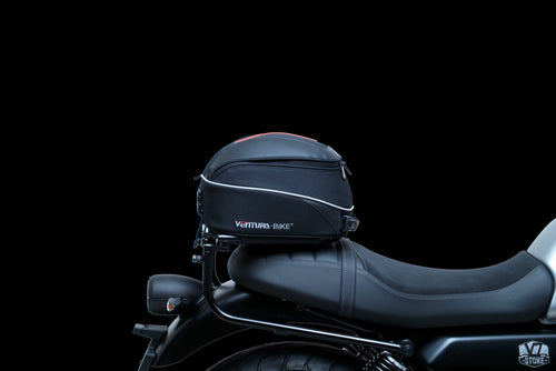 The image showcases the Moto Guzzi V7 Special (21 ->) Bike-Pack Kit by Ventura, featuring an EVO-12 pack and adaptable EVO-RACK, along with a generic image of an L-bracket with screws.