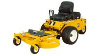 The Walker R42 Residential Mower in yellow comes equipped with a black seat and large rear wheels. Featuring a wide cutting deck at the front and powered by a durable Kohler engine, it is engineered for efficient grass cutting on expansive lawns. Its advanced mulching system guarantees precise, eco-friendly mowing every time.