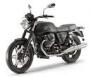 The image features a Moto Guzzi 750 V7 Stone (12-13) bike pack kit by Ventura, showcasing a sleek black design with orange accents and labeled "EVO-12 PACK." It includes an adjustable L-bracket with screws and an EVO-RACK bike rack, ideal for enhancing your cycling experience.