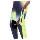 The SE ULTRA PANT DRIP GLO YELLOW / DARK NAVY by Troy Lee Designs features a bold graphic design, ventilation holes, reinforced knees, and a precision fit for top motocross performance.