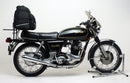 Image of a Ventura Norton 850 Interstate MK1-3 (69-75) Bike-Pack Kit featuring the EVO-12 pack and an Evo-Rack expertly mounted on a bike. Includes a generic image of a black L-bracket with screws and bolts for secure attachment.