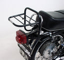 Image of a Ventura Norton 850 Interstate MK1-3 (69-75) Bike-Pack Kit featuring the EVO-12 pack and an Evo-Rack expertly mounted on a bike. Includes a generic image of a black L-bracket with screws and bolts for secure attachment.