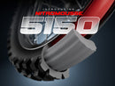Close-up of a motorcycle tire with a red rim showcasing the Nitro Mousse interior. Text overlay reads, "Introducing Nitro Mousse 5150," in bold white and red letters against a dark backdrop, highlighting the tire's sleek design and superior performance.