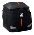 The black and gray insulated cooler bag is crafted from laminated ballistic fabric with orange accents and features a zippered top. It includes a front logo showcasing the Ventura brand name, reinforced sides, and convenient handles. The EVO-40 Jet-Stream is ideal for keeping food and drinks cold.