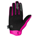 The FIST PINK STOCKER GLOVE is a bright pink motocross/MTB glove with "FIST" across the knuckles, a fist logo on the back, a black thumb patch, and a small black "FIST" tag near the wrist.