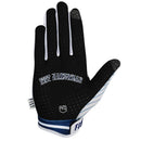 The FIST PINSTRIPE BREEZER HOT WEATHER GLOVE features bold "FIST" branding, blue and white stripes, and a shield graphic—ideal for riders who want standout style in a lightweight, minimalistic glove.