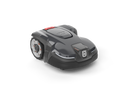 The Husqvarna Automower® 405X is a sleek, modern robotic lawn mower in dark gray with white and red accents and a front Husqvarna logo. Features like Automower Zone Control make yard maintenance effortless. Shown on a transparent background.