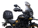 Ventura EVO-12 Bike-Pack Kit for Royal Enfield Himalayan 452 (24->), includes a black EVO-12 pack, rear Evo-Rack for your motorcycle, and L-brackets with screws—generic image shown.